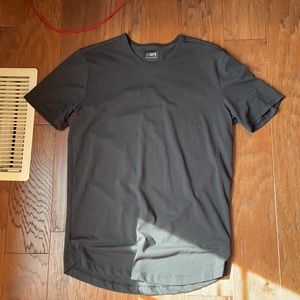 Cuts Clothing Curve-Hem Black Shirt